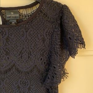 Worthington petite black lace shirt. PM